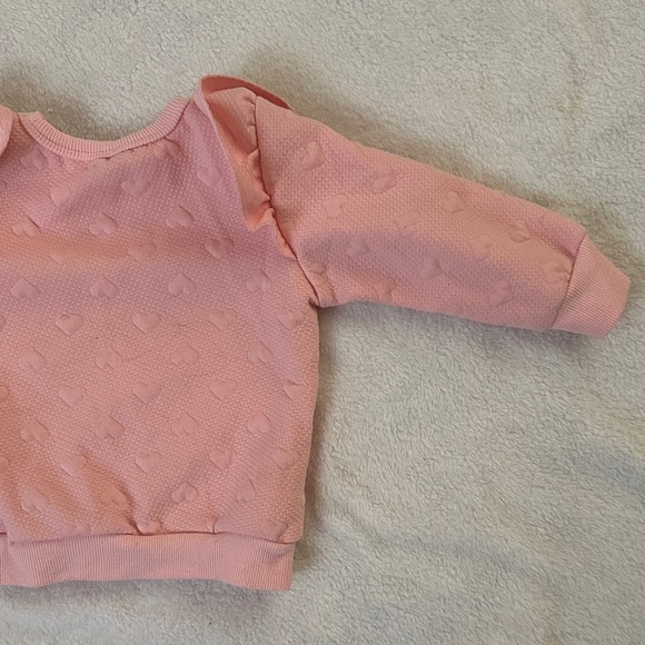 🌱 FREE WITH PURCHASE Pink Textured Hearts Kids Sweatshirt NO BRAND SIZE 2T - Picture 2 of 5